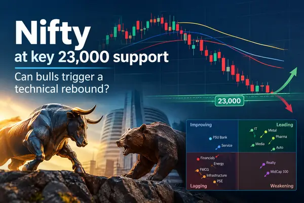 Nifty Faces Crucial Test at 23,000 Support Amid Bearish Momentum